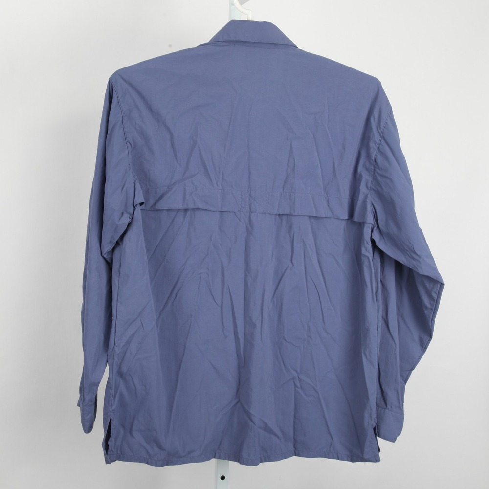 TravelSmith Men's L Blue Nylon Vented Roll-Up Sleeve Outdoor Fishing Shirt - Picture 3 of 10